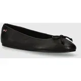 Tommy Hilfiger Usnjene balerinke ESSENTIAL CHIC BALLERINA črna barva, FW0FW08059