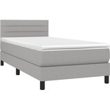  Okvir kreveta s oprugama i madrac svjetlosivi 80x200cm tkanina | shoptok.hr