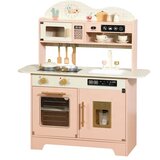 Topi Toys Drvena kuhinja za devojčice, 14 dodataka, Roze | ePonuda.com