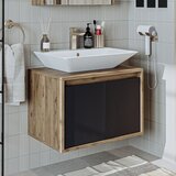 Hanah home kupatilski ormarić sa lavaboom 1707, 65 cm, atlantski bor / antracit | Eponuda.com