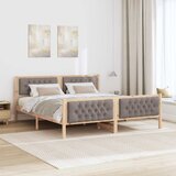  Krevetna konstrukcija s uzglavljem Sivo-smeđa 160 x 200 cm | shoptok.hr