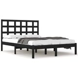  Okvir za krevet od masivne borovine crni 200 x 200 cm | shoptok.hr