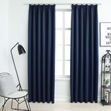 vidaXL Zavjese za zamračivanje s kukama 2 kom plave 140 x 245 cm Cijene