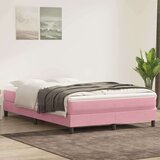 Box spring postelja z vzmetnico roza 160x220 cm žamet, (21792354) | Shoptok.si