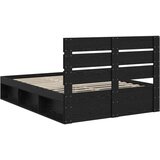  Konstrukcija postelje Črna 140 x 200 cm Masivno borovo les, (5000102694) | Shoptok.si