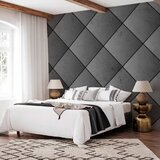  Foto tapeta - Grey symmetry - geometric pattern in concrete pattern with black joints 245x175 Samoljepljiva | shoptok.hr