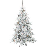 vidaXL Umetno Zložljivo Božično Drevo z stojalom Bela 180 cm PVC | Shoptok.si