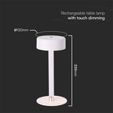  LED prigušiva punjiva stona lampa LED/3W/5V 3000-6000K bela | Eponuda.com