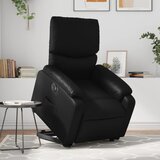 Maison Chic Električni naslanjač - Relax naslanjač s funkcijo vstajanja črno umetno usnje, (22061666) | Shoptok.si