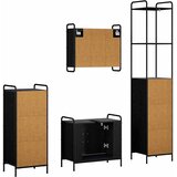  Set ormarića za kupaonicu 4 kom. Crni hrast 40 x 36 x 200,5 cm | shoptok.hr