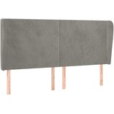  Uzglavlje s ušima svjetlosivo 203x23x118/128 cm baršunasto | shoptok.hr