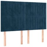  s oprugama i madracem tamnoplavi 140x200 cm baršunasti | shoptok.hr