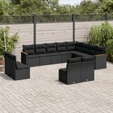 vidaXL 12-dijelni set vrtnih sofa od poliratana s jastucima crni | shoptok.hr