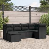 vidaXL 6-dijelni set vrtnih sofa s jastucima crni od poliratana | shoptok.hr