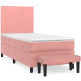 The Living Store Box spring postelja z vzmetnico roza 90x190 cm žamet - Box Spring Postelja, (21488796) | Shoptok.si
