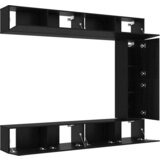 vidaXL 5-delni set TV omar s stensko montažo Črna hrastovina Inženirski les | Shoptok.si