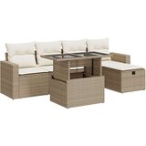 vidaXL 6-dijelni set vrtnih sofa s jastucima bež od poliratana | shoptok.hr