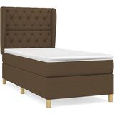 vidaXL Box spring postelja z vzmetnico temno rjava 80x200 cm blago, (20900506) Cene