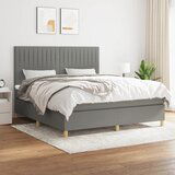 Maison Chic Box spring postelja - Vzmetna postelja z vzmetnico temno siva 180x200 cm blago SL8072, (21905080) | Shoptok.si