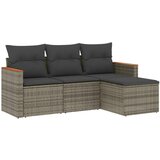  4-dijelni set vrtnih sofa od poliratana s jastucima sivi | shoptok.hr