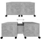  Stolić za kavu siva boja betona 75 x 75 x 38 cm od iverice | shoptok.hr