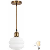 Brilagi LED luster na sajli RETRO GLASS 1xE27/60W/230V prečnik 17 cm zlatna/bela Cene