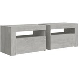  Noćni ormarići 2 kom s LED svjetlima boja betona 60x35x40 cm | shoptok.hr