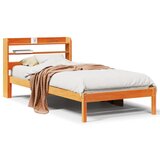 Maison Chic Posteljni okvir - Enojna postelja - Postelja za odrasle z vzglavjem voščeno rjava 90x200 cm borovina, (21695168) Cene