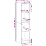  Visoka komoda sa staklenim vratima boja hrasta 35 x 37 x 142 cm | shoptok.hr