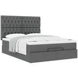 vidaXL Otomanski posteljni okvir z vzmetnico siv 140x190 cm blago | Shoptok.si