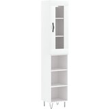 Maison Chic Visoka omara - Komoda - Predalnik bela 34,5x34x180 cm inženirski les, (21722386) Cene