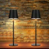 Lampe de Chevet à Batterie sans Fil， Lot de 2 - LED RGB 2600mhA Lampe de Table d'extérieur Rechargeable Tactile Dimmable Noir USB, (22141558)