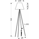  Platino Podna Lampa 3 1x40W E27 | Eponuda.com
