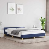  Okvir kreveta s uzglavljem bez madraca plavi 140x190 cm tkanine | shoptok.hr