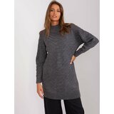 Fashion Hunters Dark gray long oversize turtleneck sweater Cene