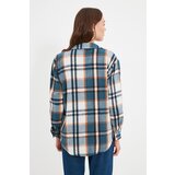 Trendyol Blue Plaid Oversize/Creature Woven Shirt | Eponuda.ba