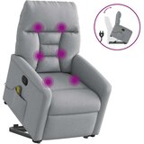  Masažni naslonjač na podizanje od tkanine svjetlosivi | shoptok.hr