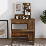 vidaXL toaletni stolić s ogledalom dimljeni hrast 86,5 x 35 x 136 cm | shoptok.hr