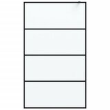 Pregrada za tuš crna 115 x 195 cm s mutnim staklom ESG | shoptok.hr