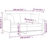  Dvosjed s ukrasnim jastucima krem 140 cm od tkanine | shoptok.hr