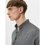 Koton Slim Fit Shirt Classic Collar Long Sleeved One Buttons