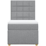  Krevet s oprugama i madracem svjetlosivi 100x200 cm od tkanine | shoptok.hr