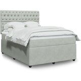 Maison Chic Box spring postelja - Vzmetna postelja z vzmetnico svetlo siv 140x190 cm žamet SL17194, (21895038) | Shoptok.si