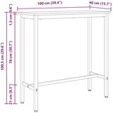  Stol Sonoma hrast 100 x 40 x 100 5 cm Inženjerska drva i čelik | shoptok.hr