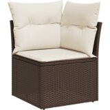  10-dijelni set vrtnih sofa od poliratana s jastucima smeđi Smeđa i krem | shoptok.hr