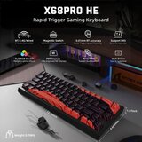 Attack Shark Bežična gaming tastatura X68Pro HE Magnetic Swith/8KHz/TriMode/RT/SnapTap/Black red | Eponuda.com