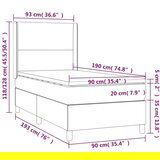  Krevet box spring s madracem LED krem 90x190 cm od tkanine | shoptok.hr