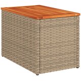  Vrtni bočni stolići 2 kom bež 55 x 34 x 37 cm poliratan i drvo | shoptok.hr