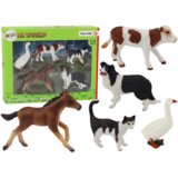  Rural Animals Figure Set 5 Pieces Horse Cow Cat Goose Dog | Shoptok.si