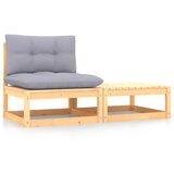 Maison Chic Seti vrtnega pohištva - Vrtna garnitura - Vrtni pohištvo set 2-delna z blazinami trdna borovina, (21819366) | Shoptok.si
